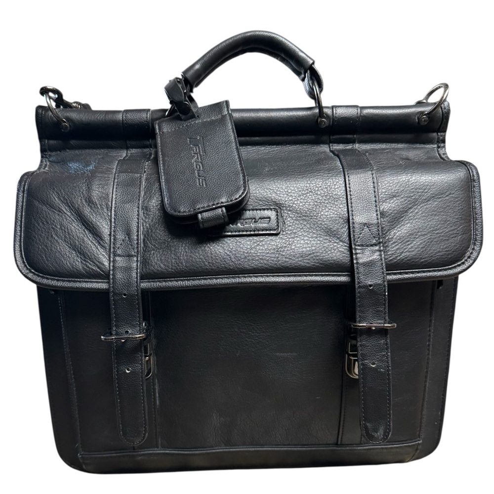 Nice High End Targus Black Leather Men's Briefcase Laptop Shoulder Carry On Bag